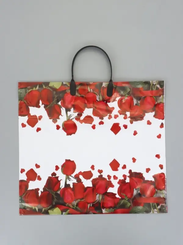 Пакет "Композиция ассорти", полиэтиленовый с пластиковой ручкой, 38 х 34 + 3 см, 90 мкм