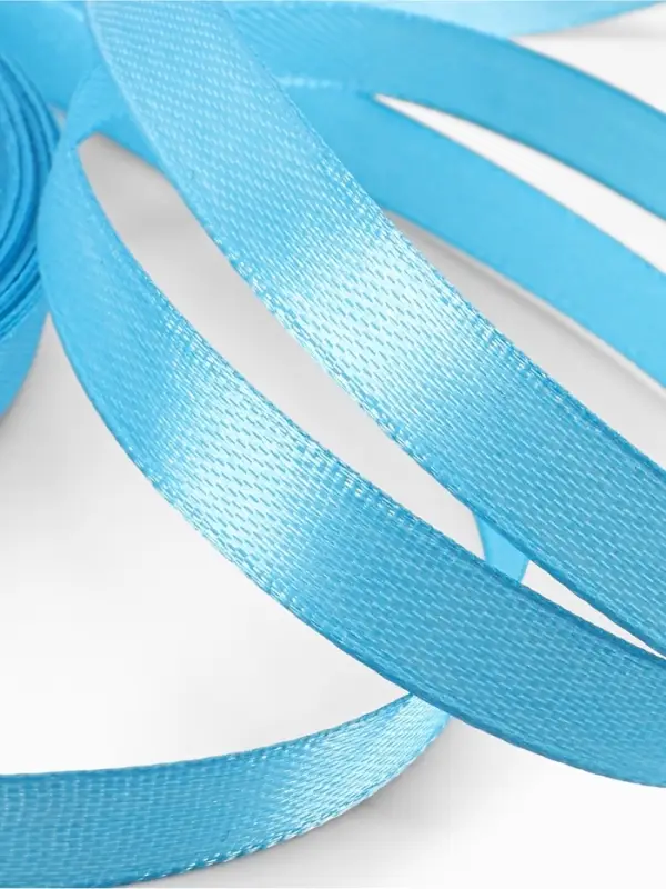 Лента атласная, 10 мм, 23&plusmn;1 м, ярко-голубая №20