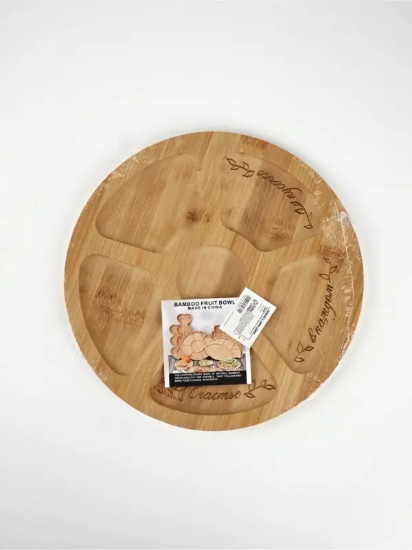 Менажница круглая &laquo;Цветы&raquo;, бамбук, 25 см