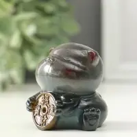 Фигурка для чайной церемонии "Кот с монетой привлечение богатства" меняет цвет 6х5,5х5,5 см   109269