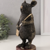 Сувенир полистоун "Мышонок-почтальон с сумкой через плечо" 10,5х12,5х27,5 см