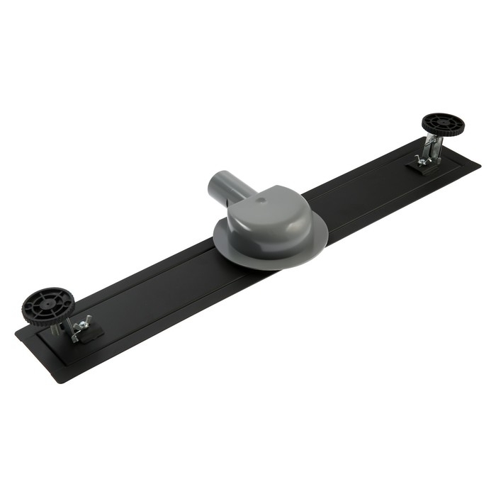 Трап ZEIN engr, c флaнцeм свободного вращ 360&deg;, 7*60 см, d=40/50 мм, нерж сталь, черный