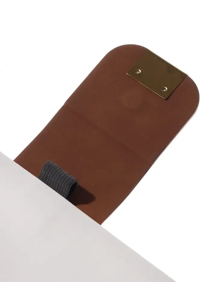 Ежедневник недатированный формат А5, с хлястиком, 96л, линия, пвх, Коричневый