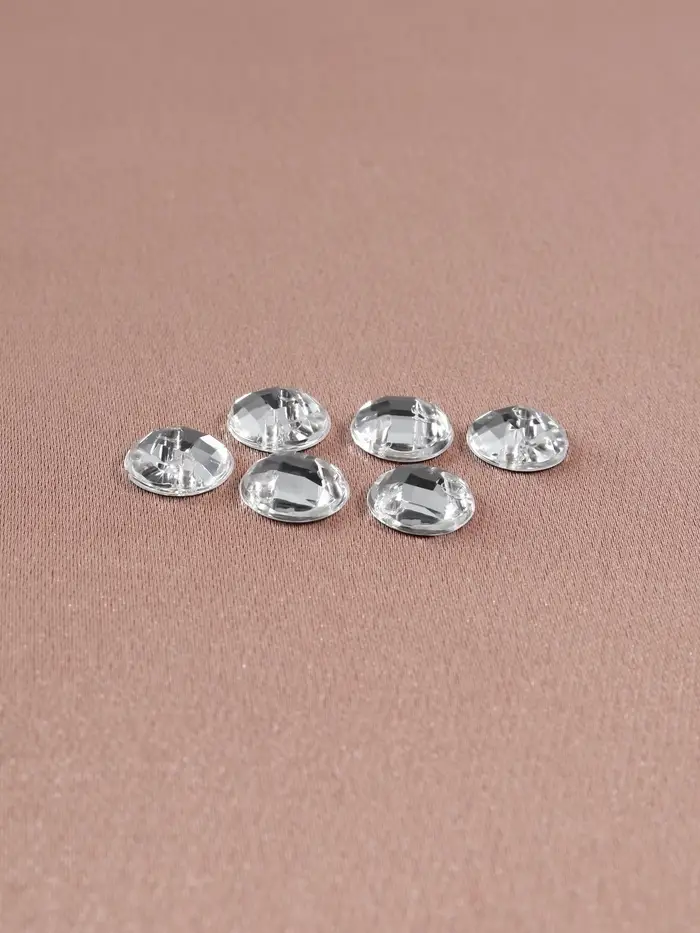 Стразы пришивные &laquo;Шатон&raquo;, круглые, из органического стекла, d=8 мм, 50 шт., белые