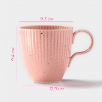 Кружка Доляна &laquo;Коралл&raquo;, 350 мл, фарфор, розовая