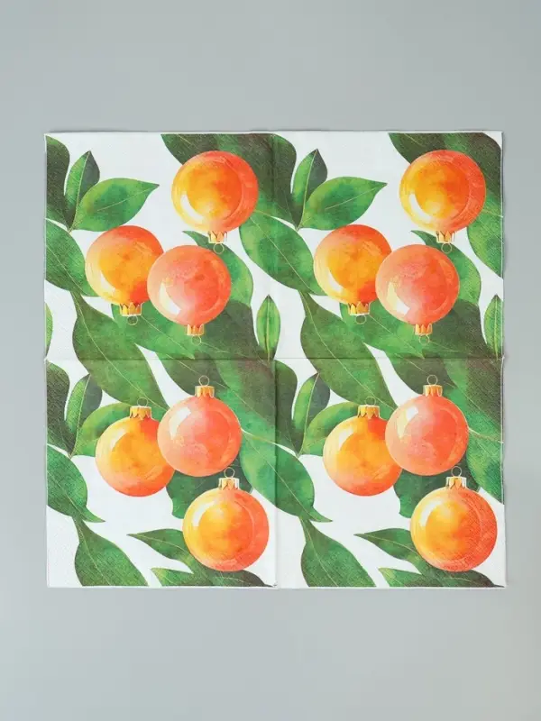 Салфетки бумажные трёхслойные &laquo;Апельсиновые шары&raquo;, 33х33, 20 шт