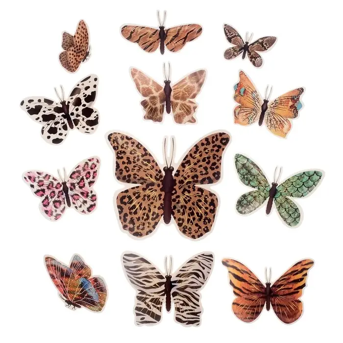 Набор магнитов на холодильник &laquo;Шкуры животных&raquo;, 12 шт., картон, h=4-10 см