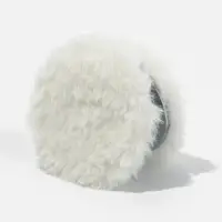 Зеркало складное &laquo;Мех&raquo;, d=8 см, с увеличением, с искусственным мехом, белое