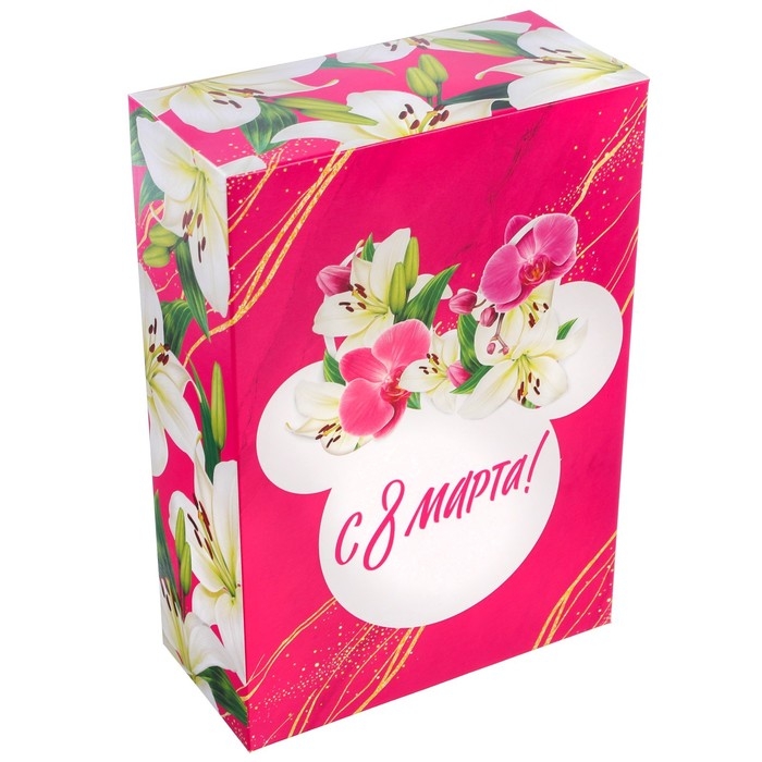 Подарочная коробка, складная &laquo;8 Марта&raquo;,16х23х7.5 см, Минни Маус