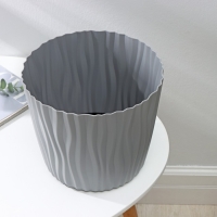 Кашпо для цветов со вставкой &laquo;Волна&raquo;, 8 л, d=25 см, h=21,5 см, цвет серый