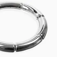 Браслет пластик на резинке "Стиль" гладкий, цвет серебро