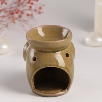 Аромалампа керамика "Слонёнок" тёмно-оливковая 8х10х9 см