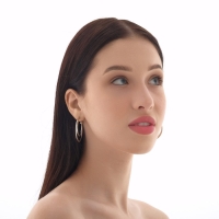 Серьги-кольца &laquo;Карма&raquo; двойной круг, цвет серебро, d=4