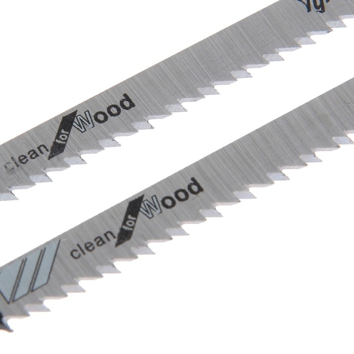 Пилки для лобзиков ТУНДРА, по дереву, чистый прямой рез, HCS, 75/100 х 2.5 мм, 2 шт.