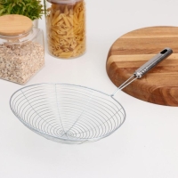 Шумовка из нержавеющей стали Доляна &laquo;Металлик&raquo;, 42 см, d=23 см, цвет серебряный