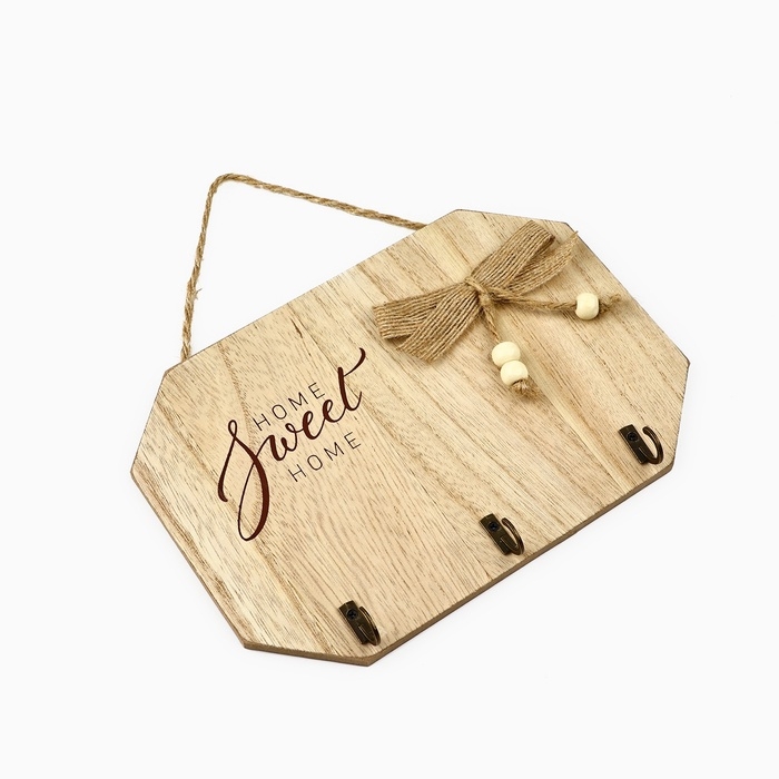 Ключница настенная &laquo;Sweet home&raquo;, цвет молочный, 20 х 14 см
