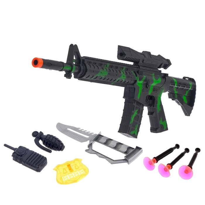 Набор полицейского &laquo;Спецназ&raquo;, 5 предметов, автомат стреляет присосками