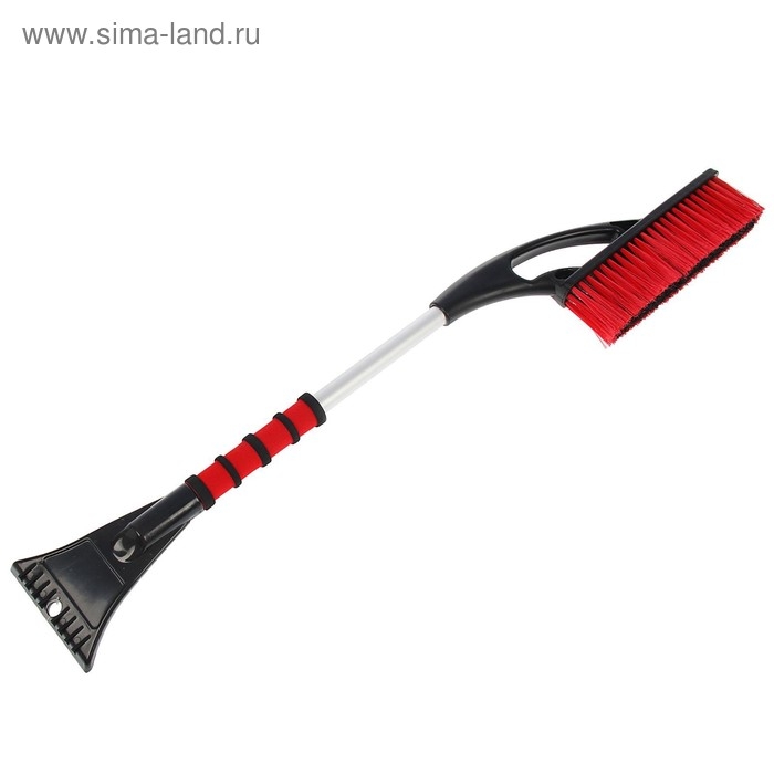 Щетка сметка, со скребком, мягкая ручка, распушенная щетина, AVS WB-6312, 73 cм