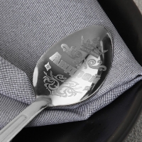 Ложка чайная с гравировкой с 23 Февраля &laquo;Андрей&raquo;, 3 х 14 см.