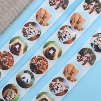 Наклейки в рулоне "Зверюшки",500 шт,2,5 х 2,5 см