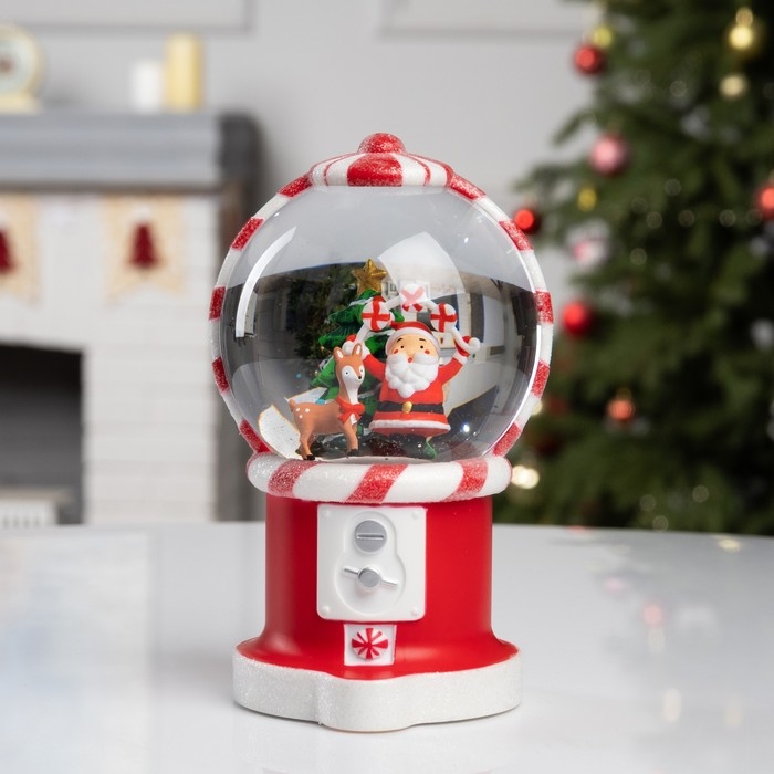 Фигура светодиодная &laquo;Новогодняя карамель&raquo;, 19.8х11.1х11.8 см, музыка, батарейки ААх3 (не в комплекте), USB, свечение тёплое белое