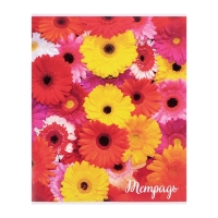 Комплект тетрадей из 4 штук, 96 листов в клетку Calligrata "Цветы-1", обложка мелованный картон, блок №2, белизна 75% (серые листы)