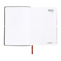 Ежедневник датированный 2025, A5 168 листов, deVENTE. Saltos, мягкая обложка кожзам, перфорация, ляссе, блок 70, коричневый