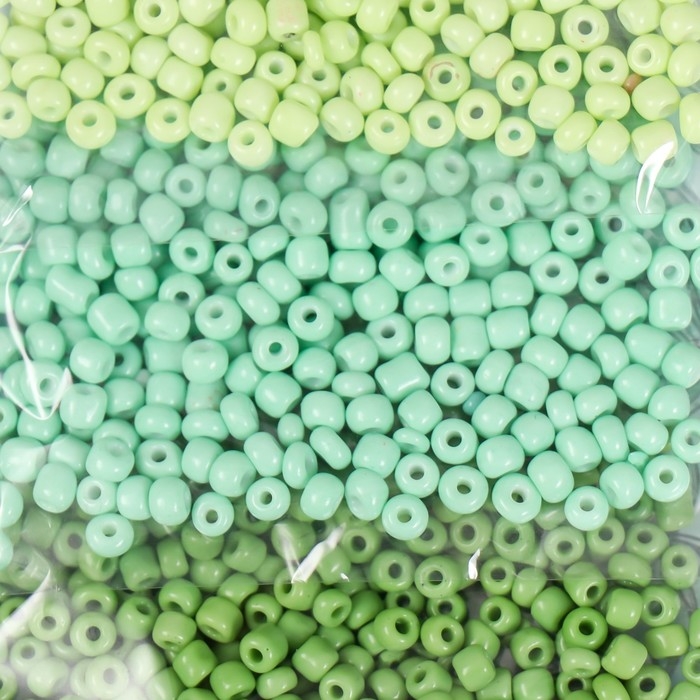 Бисер круглый 6/0 "Палитра зелёного" 5 цветов х 20 гр 20х8х0,7 см