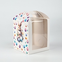 Складная коробка под торт &laquo;Пасхальный кролик&raquo;, 15 х 15 х 18 см