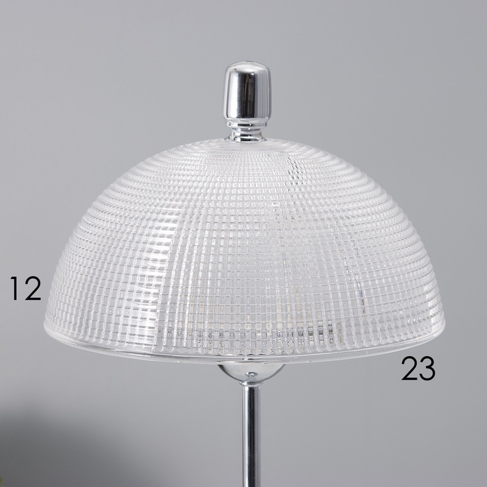 Настольная лампа с абажуром RISALUX &laquo;Малави&raquo; модерн, Е14, 40 Вт, хром, 24&times;24&times;49.5 см