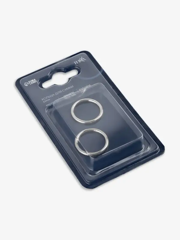 Кольцо литое TEIRA, для сумки, d=20/24 мм, набор 2 шт., 3.1 г, s=2 мм, цвет серебряный