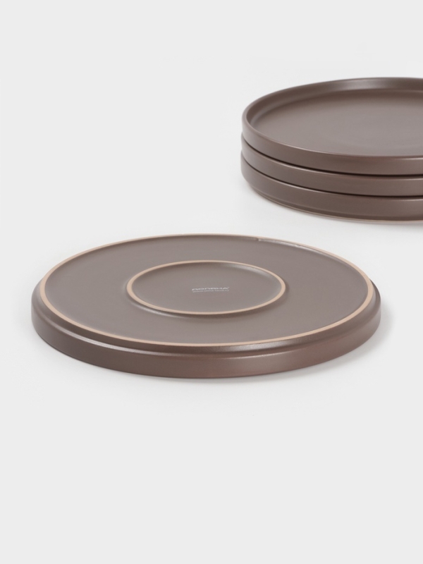 Набор тарелок Доляна &laquo;Гранит&raquo;, 4 шт., d=26 см, керамика, коричневый