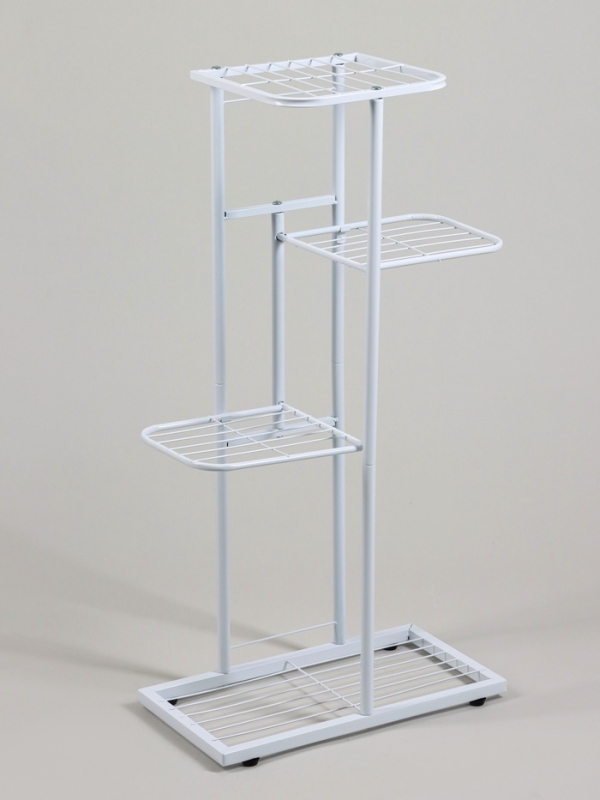 Подставка для цветов Greengo, 4 полки, 43 &times; 22 &times; 82 см, напольная, металл, белая