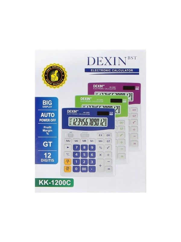 Калькулятор настольный 12-разрядный КК-1200C, белый/зеленый