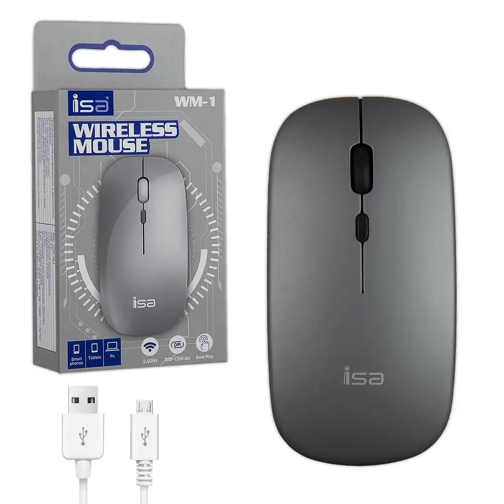 Беспроводная оптическая  мышь WM-1 ISA серебро IS322122