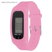 Шагомер-часы, 25 х 1.5 х 4 см, цвета МИКС
