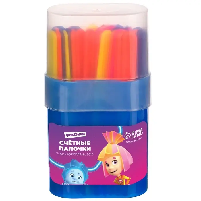 Счетные палочки 30 штук, в пластиковом пенале, МИКС &laquo;Фиксики&raquo;