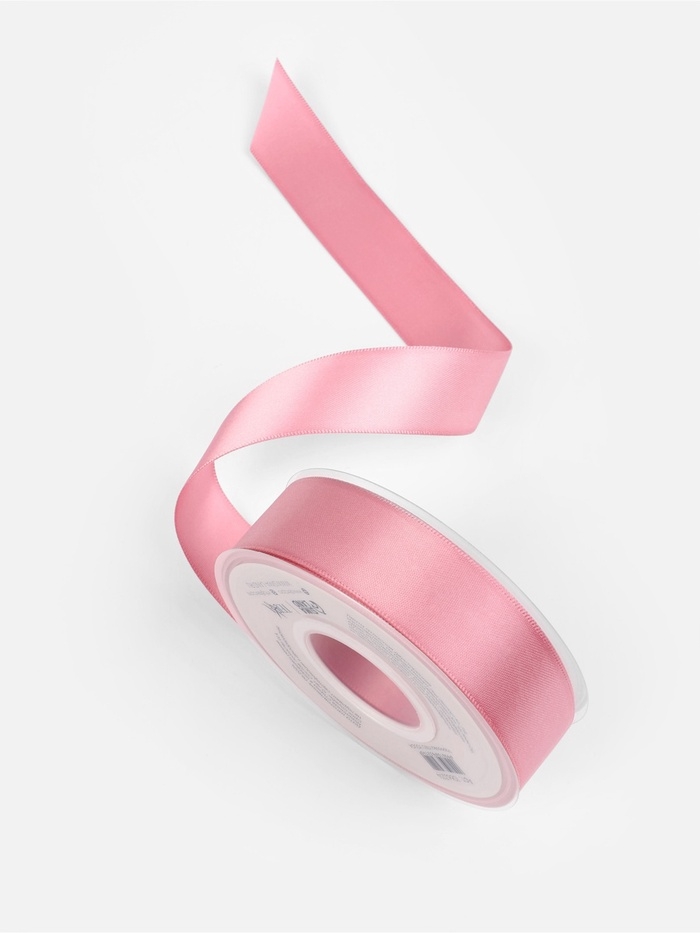 Лента атласная двухсторонняя №158 25мм*25&plusmn;1м сакура TR