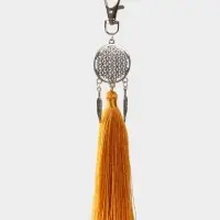 Брелок-кисточка "Ловец снов" 17 см, цв. золотистый, серебристый