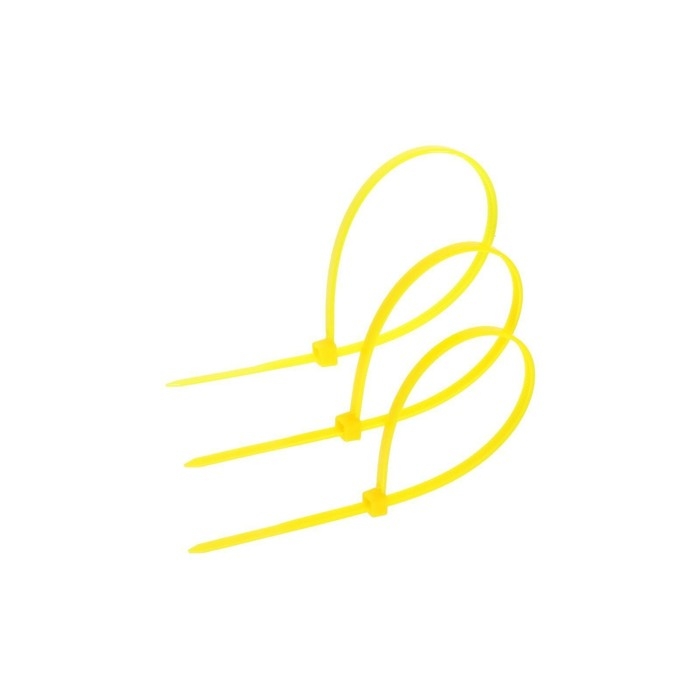 Хомут нейлоновый для стяжки, ТУНДРА, 3,6х200 мм, желтый, 100 шт