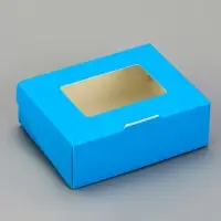 Контейнер на вынос, голубой, 10 х 8 х 3,5 см