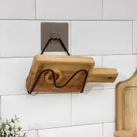 Держатель для крышек и разделочных досок Доляна, 16&times;8&times;14,6 см, на липучке, цвет чёрный