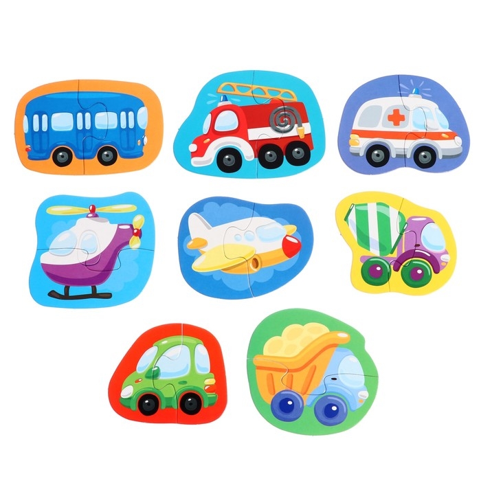 Пазлы-контуры &laquo;Транспорт&raquo;, половинки