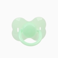 Пустышка классическая, с держателем, +0мес., цвет зеленый/желтый