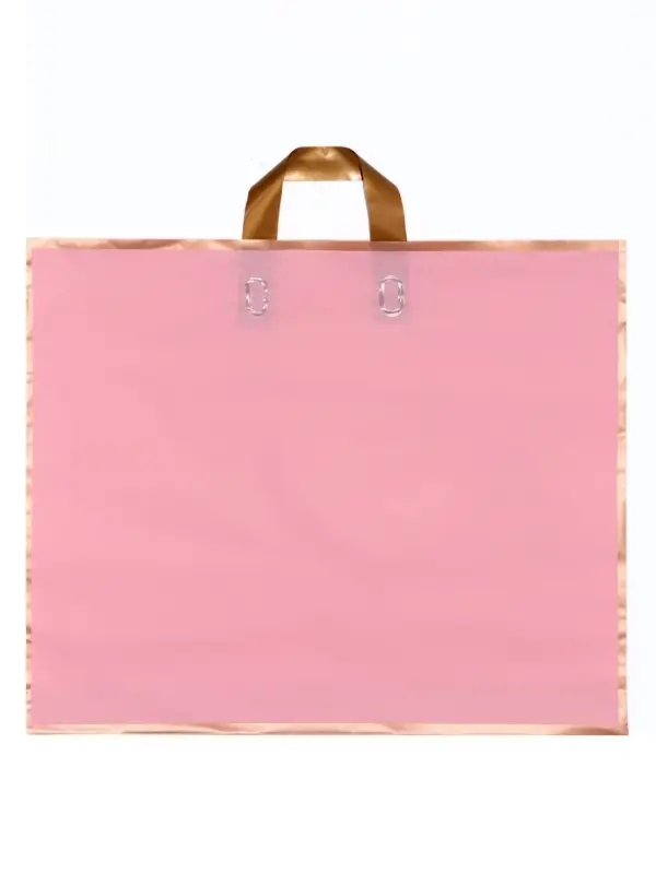Пакет с петлевой ручкой розовый 50 х 41 х 10 см 80 мкм