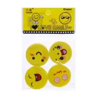 Набор ластиков фигурных Calligrata "Смайлы", 4 штуки, в блистере, МИКС