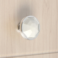 Ручка-кнопка CAPPIO РК046, d=38 мм, пластик, цвет хром, 8 шт.