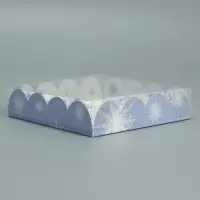 Коробка для кондитерских изделий с пластиковой крышкой &laquo;С Новым годом!&raquo;, 13 х 13 х 3 см