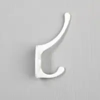 Крючок мебельный ТУНДРА TKd=002 LIGHT, двухрожковый, белый