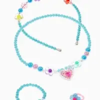 Комплект детский &laquo;Выбражулька. Сердце&raquo;, 4 предмета: клипсы, бусы, кольцо, ободок, МИКС